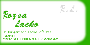 rozsa lacko business card